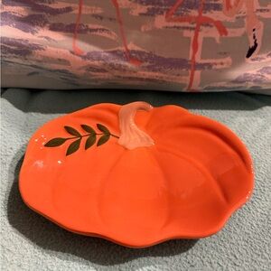Orange Pumpkin Shaped Dish
